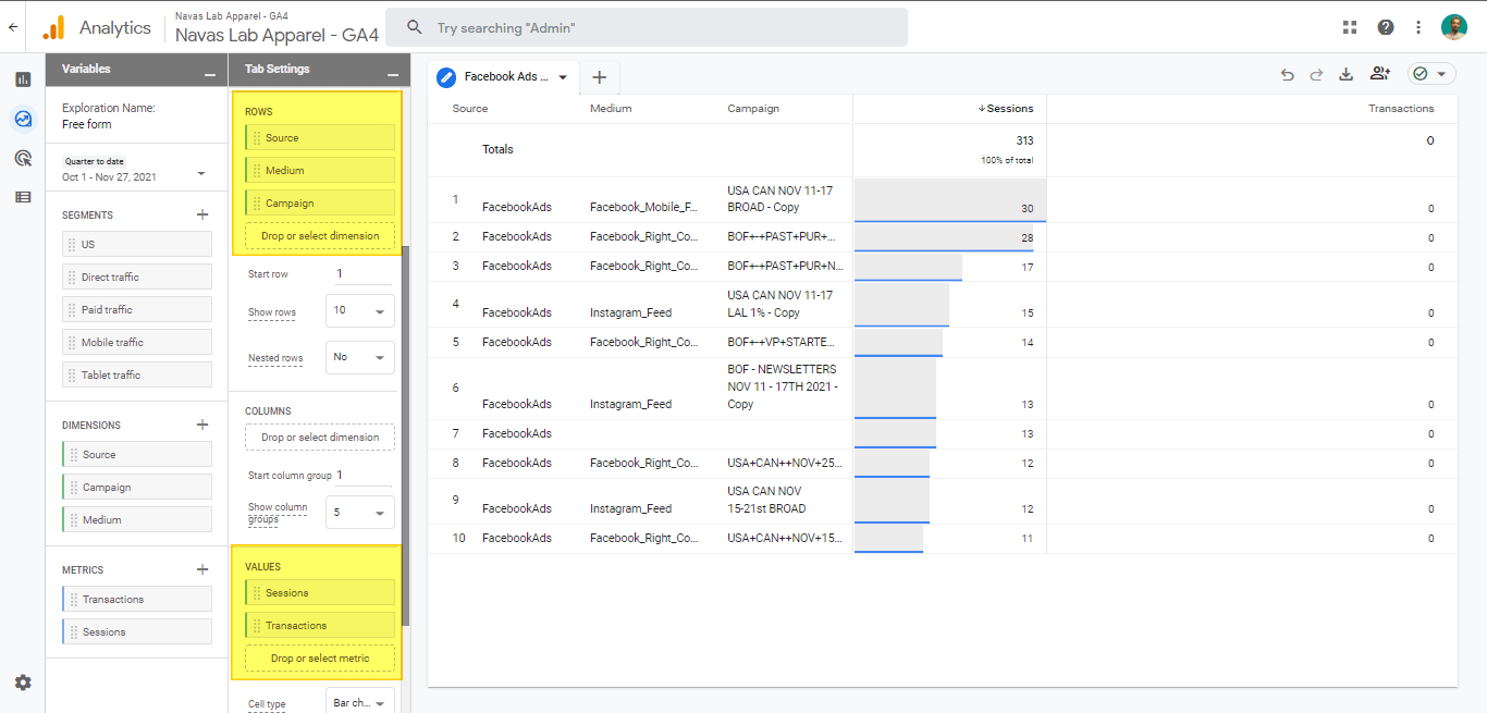 Picture of Rows, Columns, Values, and Filters